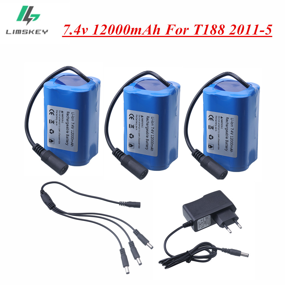 Fish Finder Charger - Batteria da 7.4V 12000mAh con caricatore