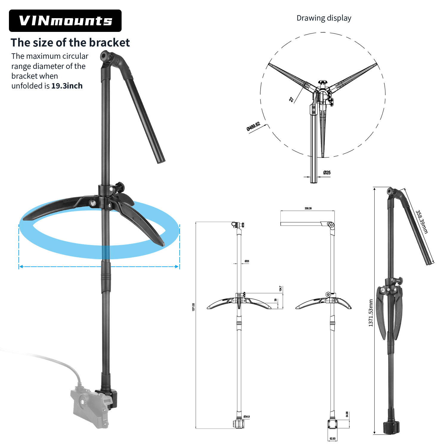 Supporto per asta per trasdutt - Fish Finder Mount recensione e prezzo