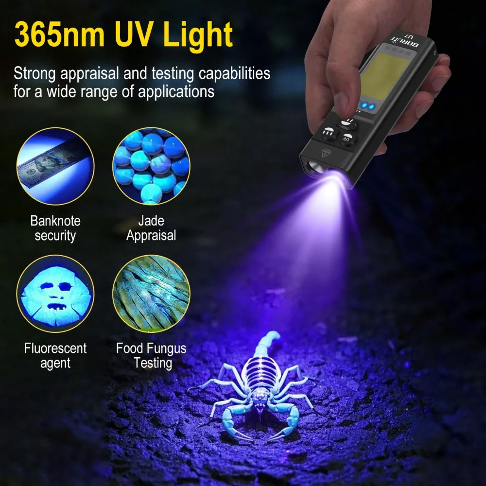 BORUiT U7 UV LED Torcia EDC 11 - Fishing Light recensione e prezzo